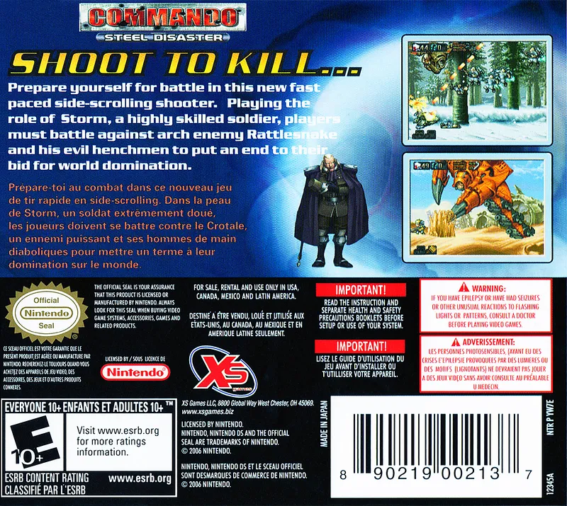 Commando: Steel Disaster box back