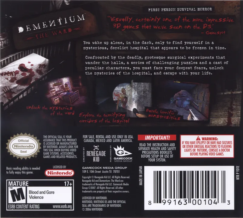 Dementium: The Ward box back
