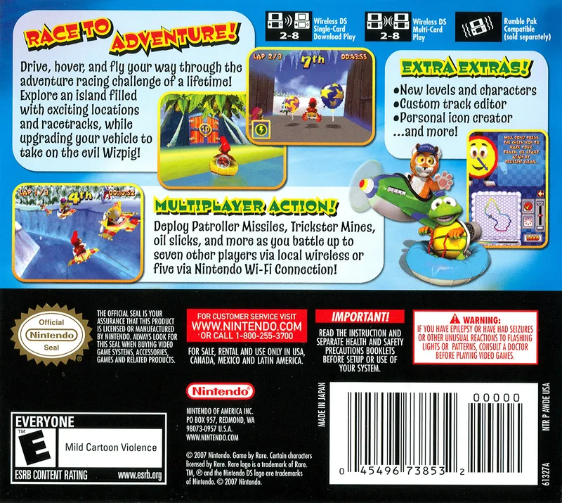 Diddy Kong Racing DS box back