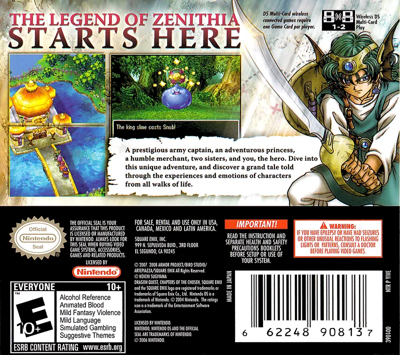 Dragon Quest IV: Chapters of the Chosen box back