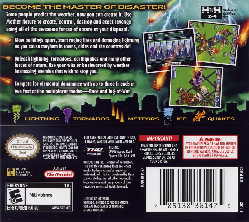 Elements of Destruction box back