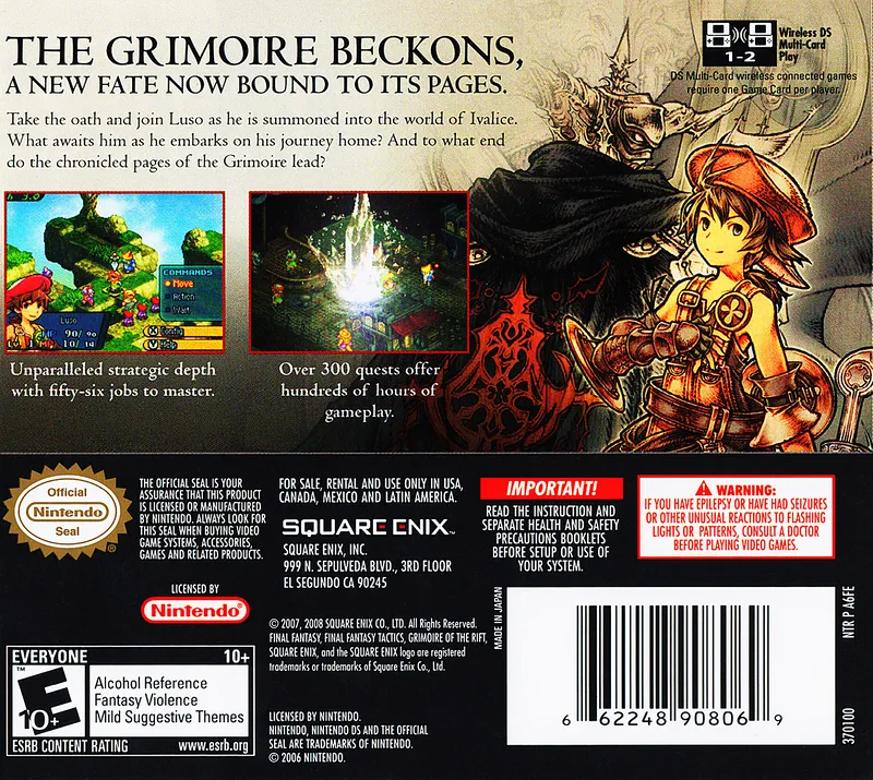 Final Fantasy Tactics A2: Grimoire of the Rift box back