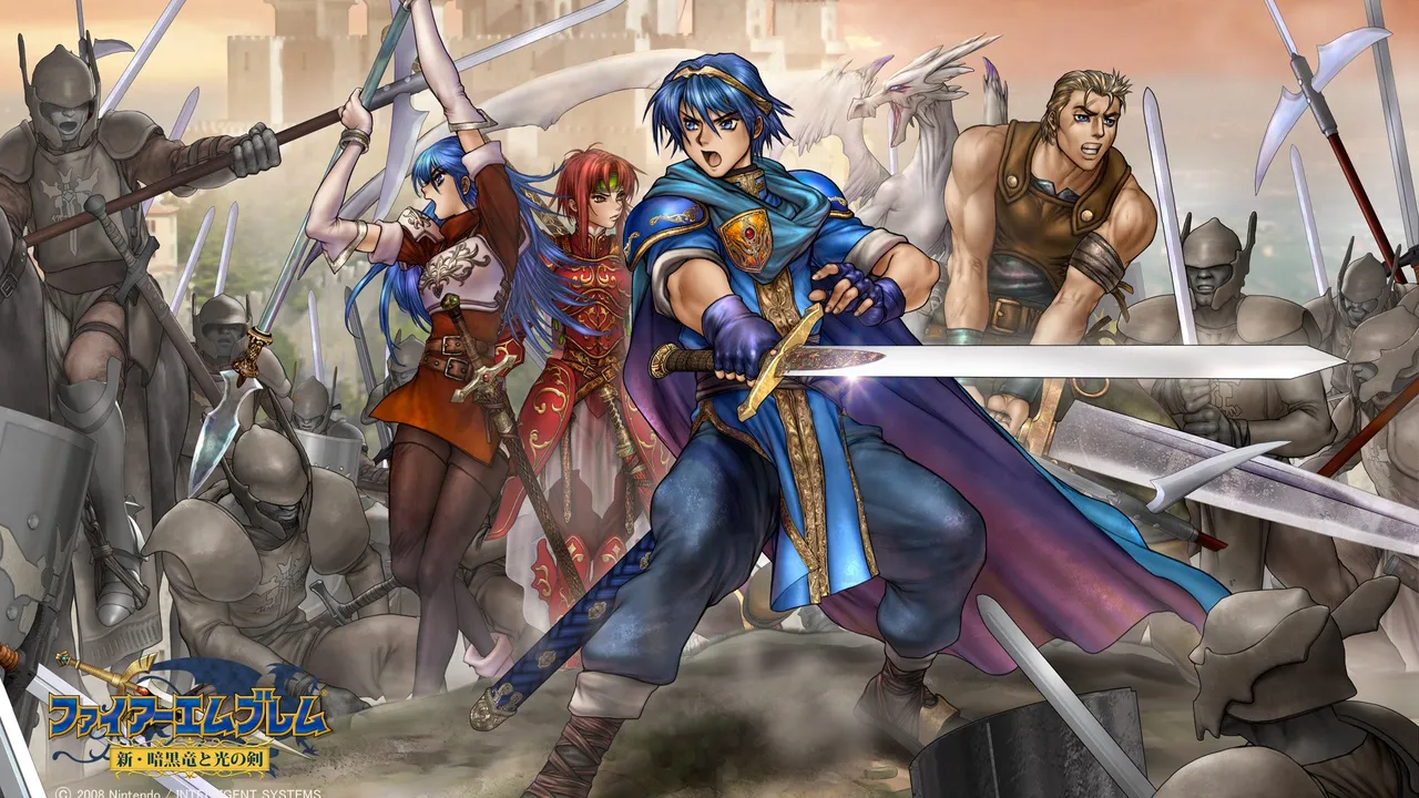 Backdrop artwork for Fire Emblem: Shadow Dragon