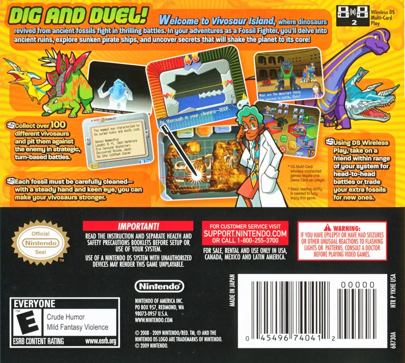Fossil Fighters box back