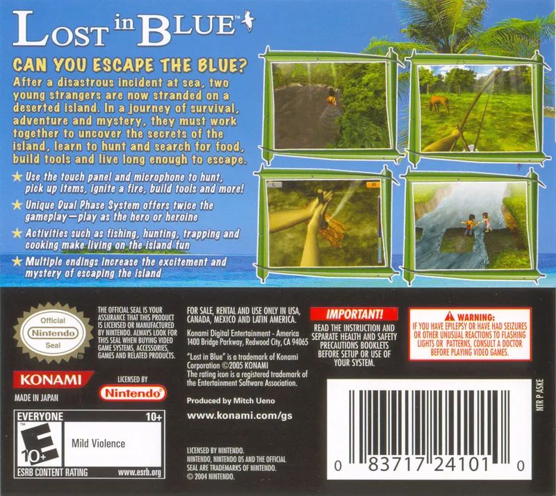 Lost in Blue box back