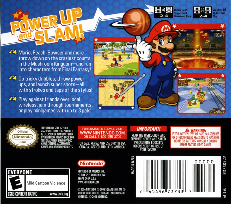 Mario Hoops 3-on-3 box back