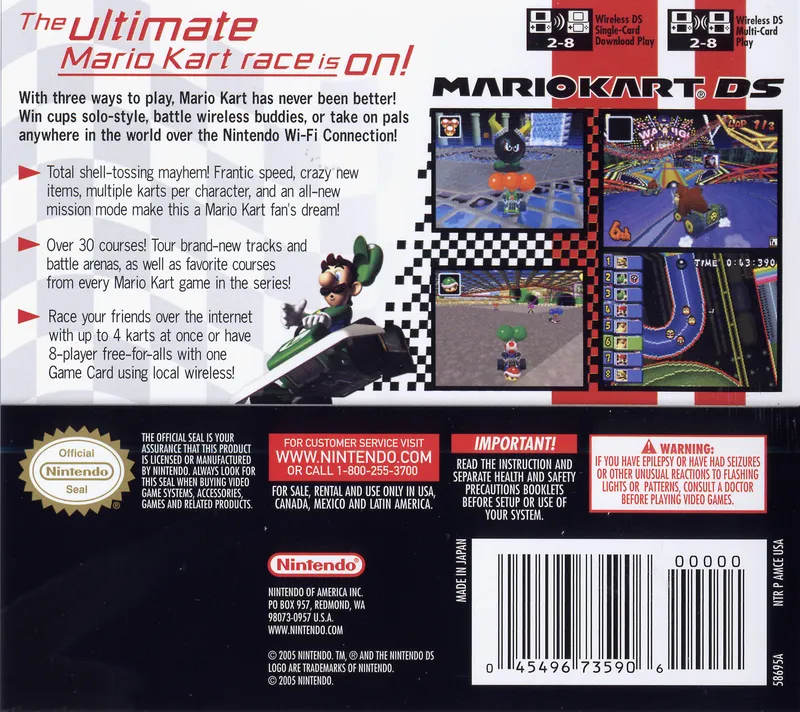 Mario Kart DS box back