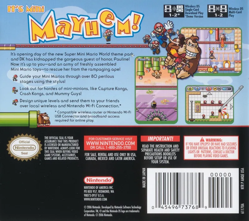 Mario vs. Donkey Kong 2: March of the Minis box back