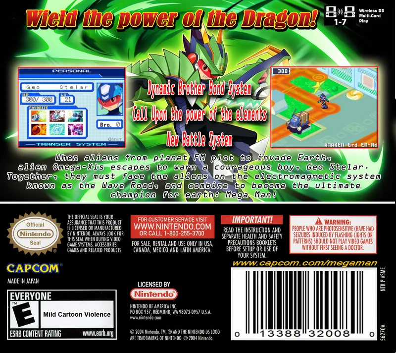 Mega Man Star Force: Dragon box back