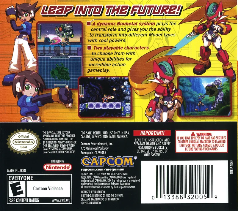 Mega Man ZX box back