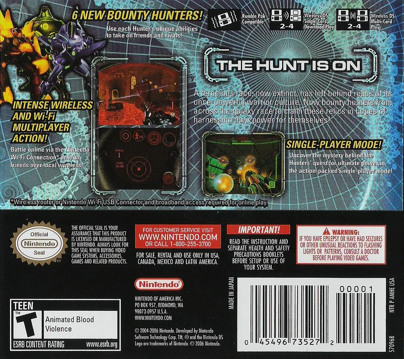 Metroid Prime: Hunters box back