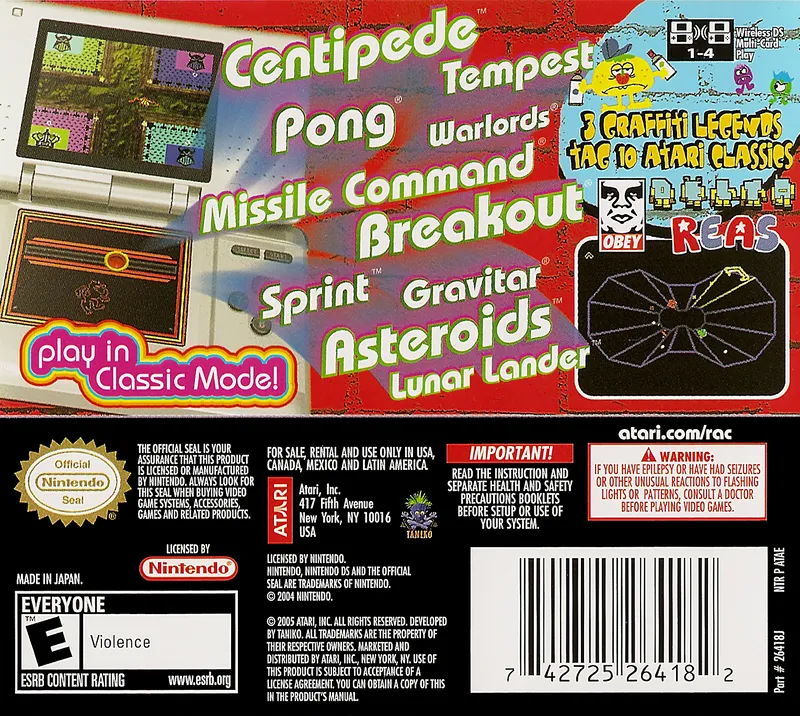 Retro Atari Classics box back