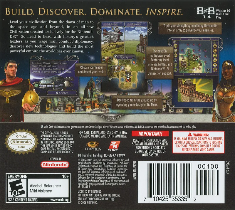 Sid Meier's Civilization Revolution box back