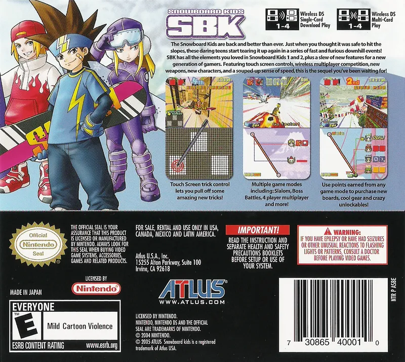 SBK: Snowboard Kids box back