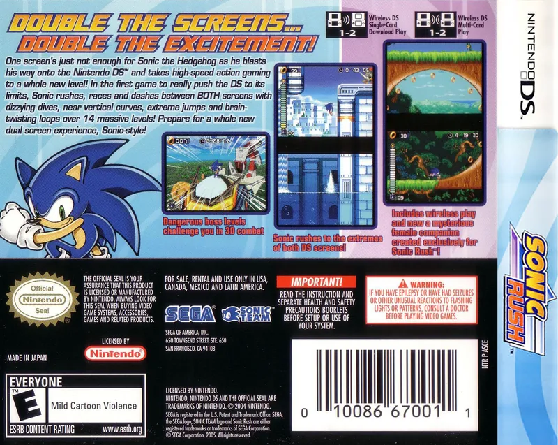 Sonic Rush box back