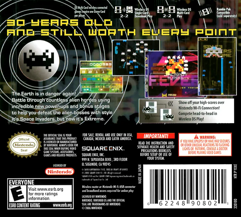 Space Invaders Extreme box back