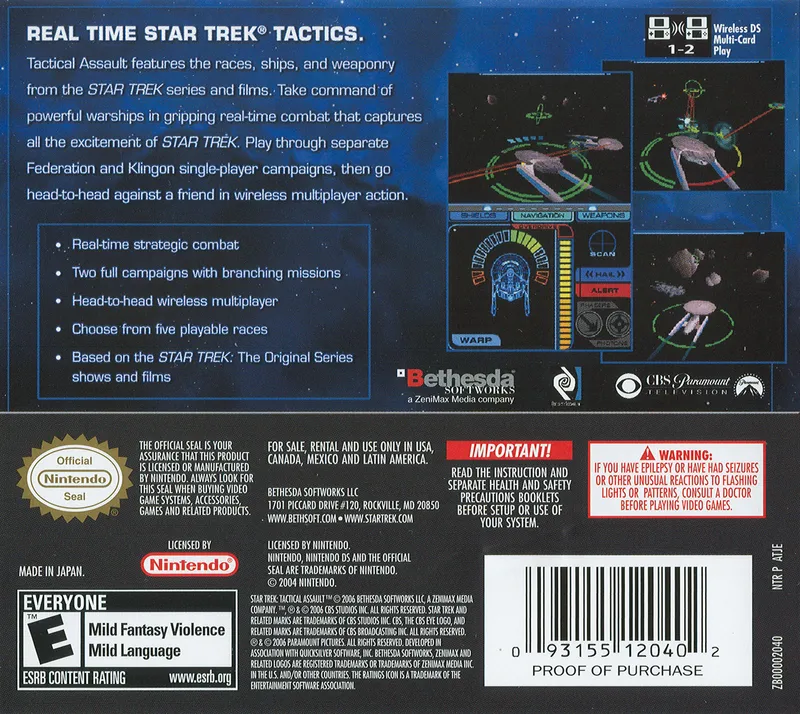 Star Trek: Tactical Assault box back