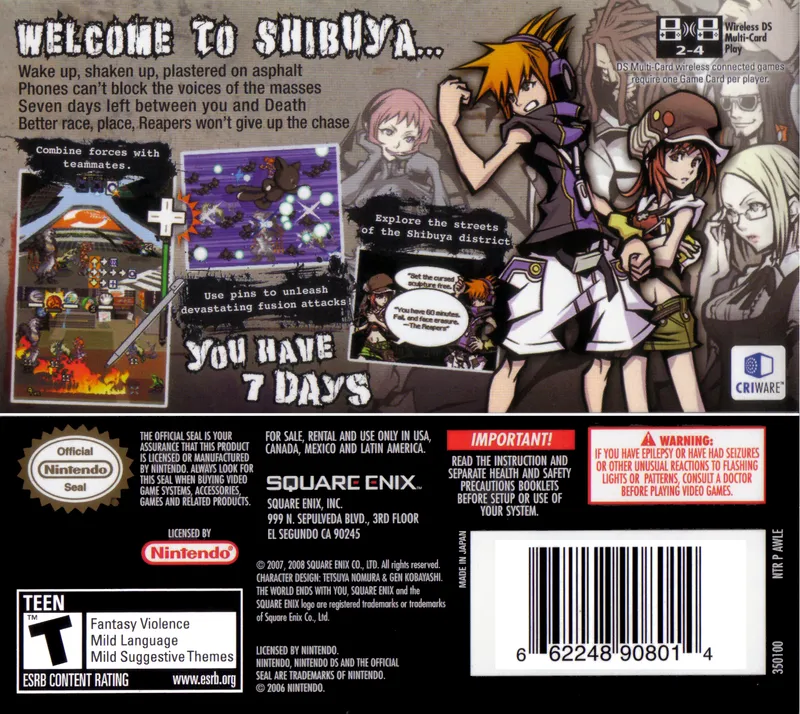 The World Ends with You box back