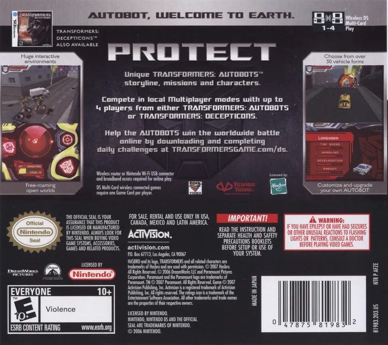Transformers: Autobots box back