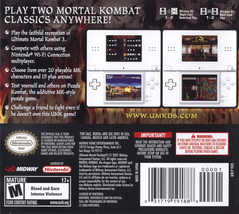 Ultimate Mortal Kombat box back