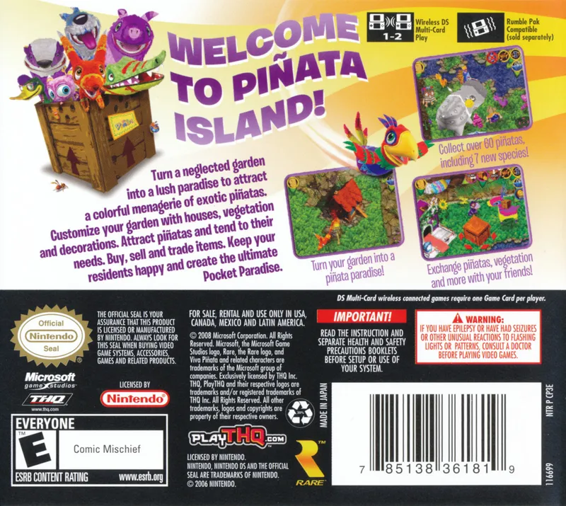 Viva Piñata: Pocket Paradise box back