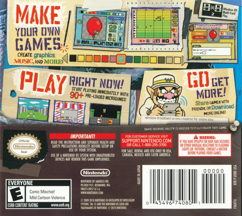 WarioWare: D.I.Y. box back