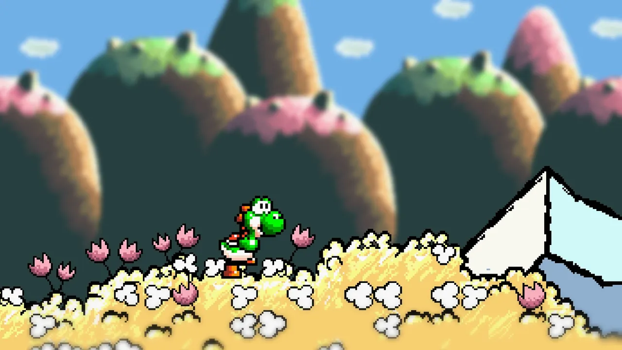 Backdrop artwork for Yoshi's Island DS