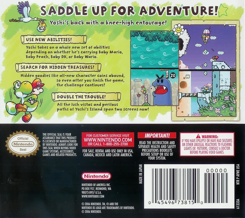 Yoshi's Island DS box back