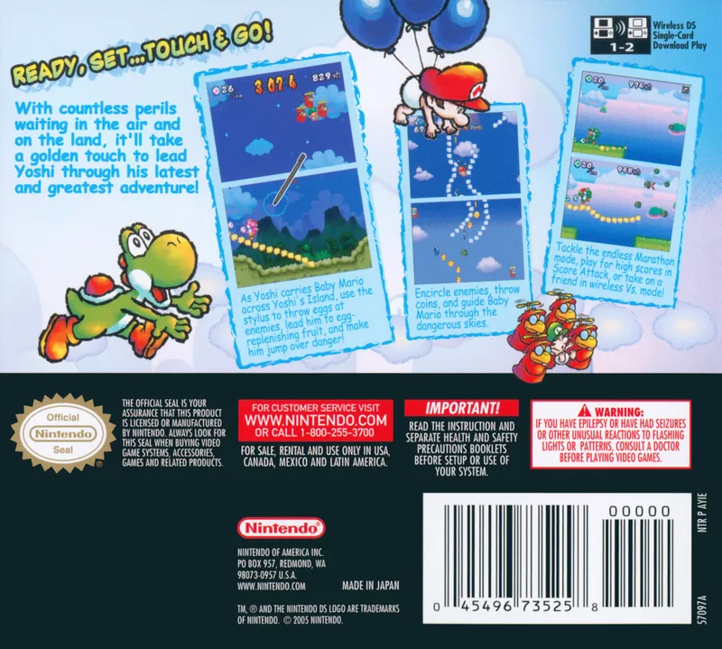 Yoshi Touch & Go box back