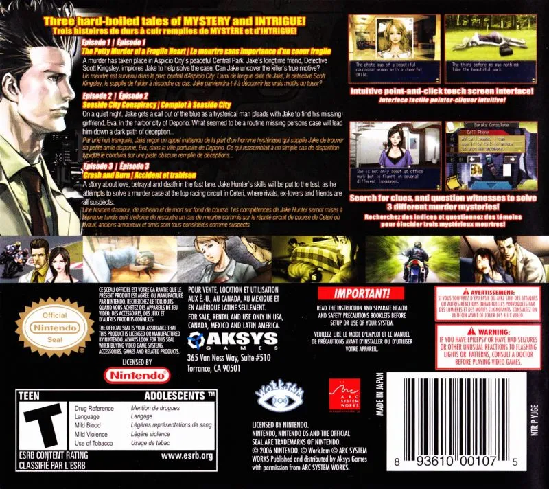 Jake Hunter: Detective Chronicles box back