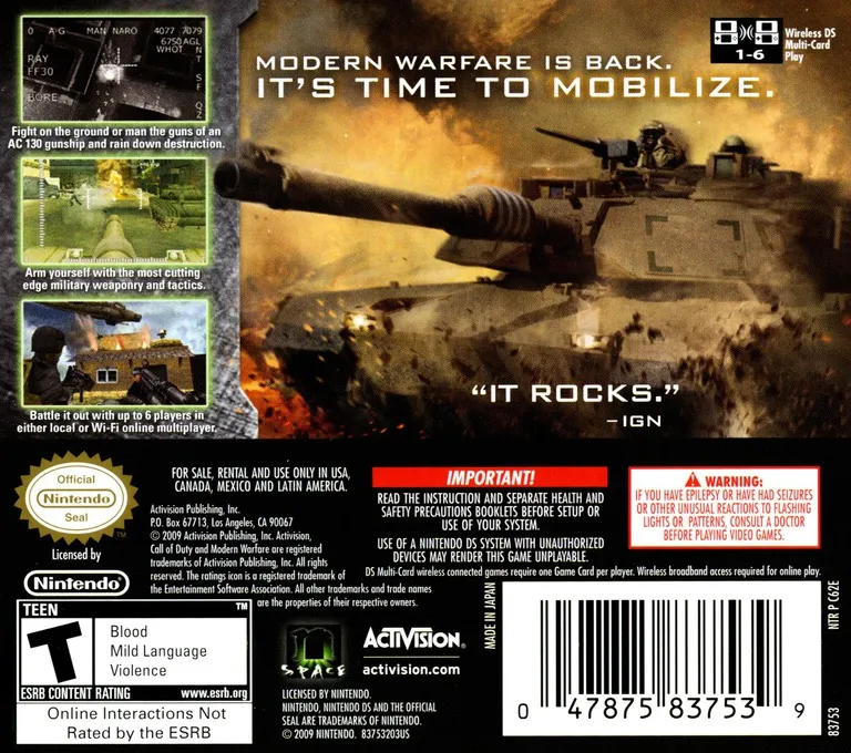 Call of Duty: Modern Warfare: Mobilized box back