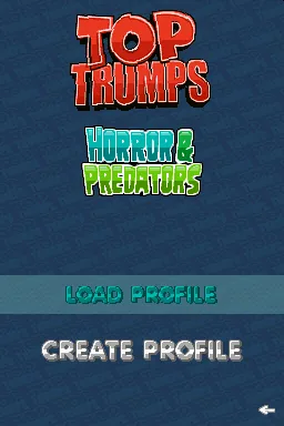 Top Trumps - Horror & Predators title screen