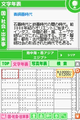Yokojiku de Manabu Sekai no Rekishi - Yoko Gaku DS screenshot