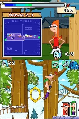 Phineas and Ferb - 2 Disney Games (Europe) (En,Fr,De,Es,It,Nl) (NDSi Enhanced) screenshot