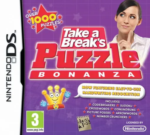 Take a Break's Puzzle Bonanza cover art for Nintendo DS