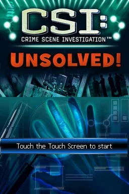 CSI - Crime Scene Investigation - Unsolved! (Europe) (En,Fr,De,Es,It) (NDSi Enhanced) title screen