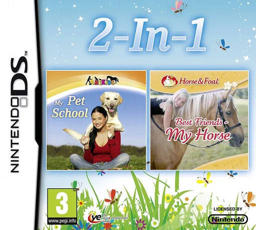 2 in 1 - My Pet School + Best Friends - My Horse cover art for Nintendo DS