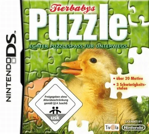 Tierbabys Puzzle - Echter Puzzlespass fuer Unterwegs cover art for Nintendo DS