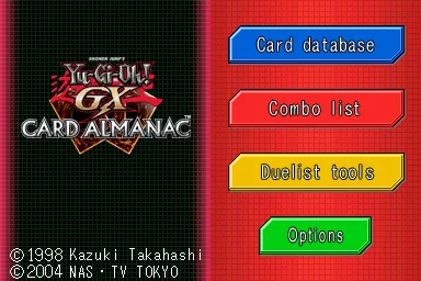 Yu-Gi-Oh! GX - Card Almanac title screen