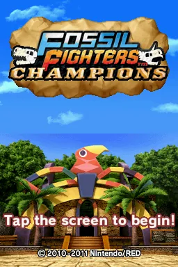 Fossil Fighters Champions (USA) (NDSi Enhanced) title screen