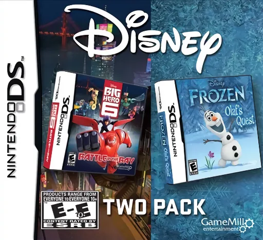 Disney Two Pack - Frozen Olaf's Quest + Big Hero 6 - Battle in the Bay cover art for Nintendo DS
