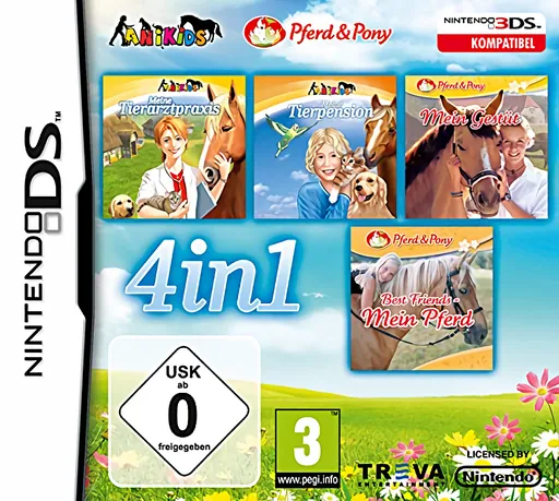 4 in 1 - Meine Tierarztpraxis + Meine Tierpension + Mein Gestuet + Mein Pferd cover art for Nintendo DS