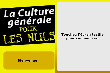 Culture Generale pour les Nuls, La title screen