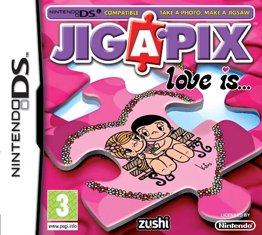 Jigapix - Love is (Europe) (En,Fr,De,Es,It,Nl) (NDSi Enhanced) cover art for Nintendo DS