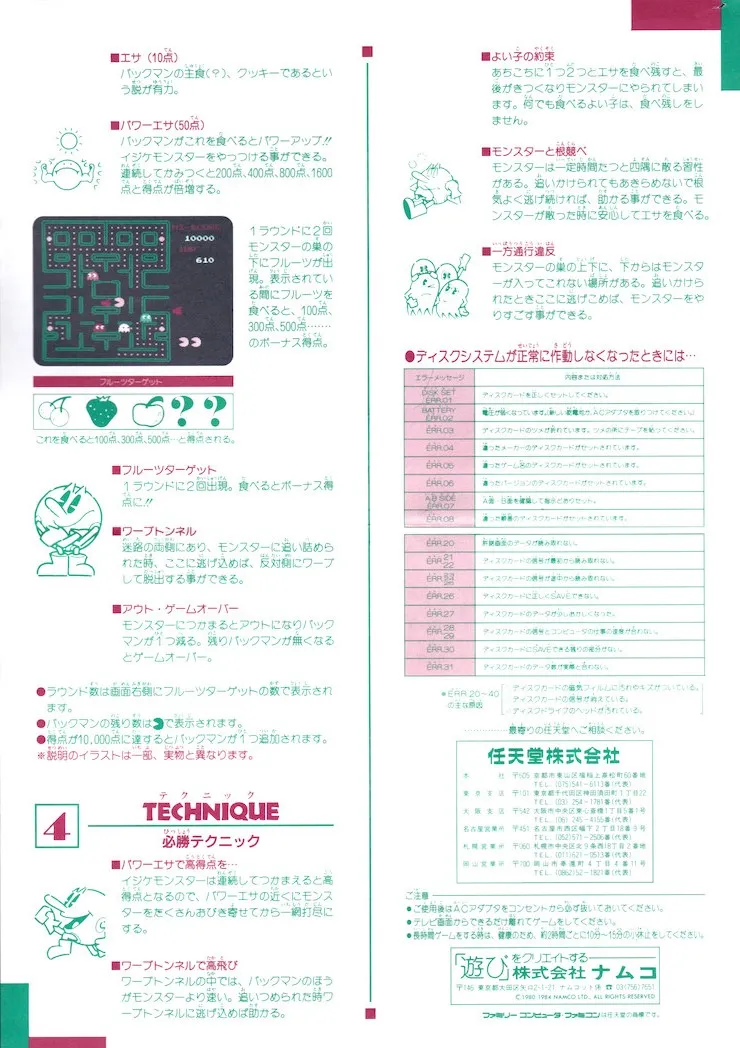Pac-Man box back