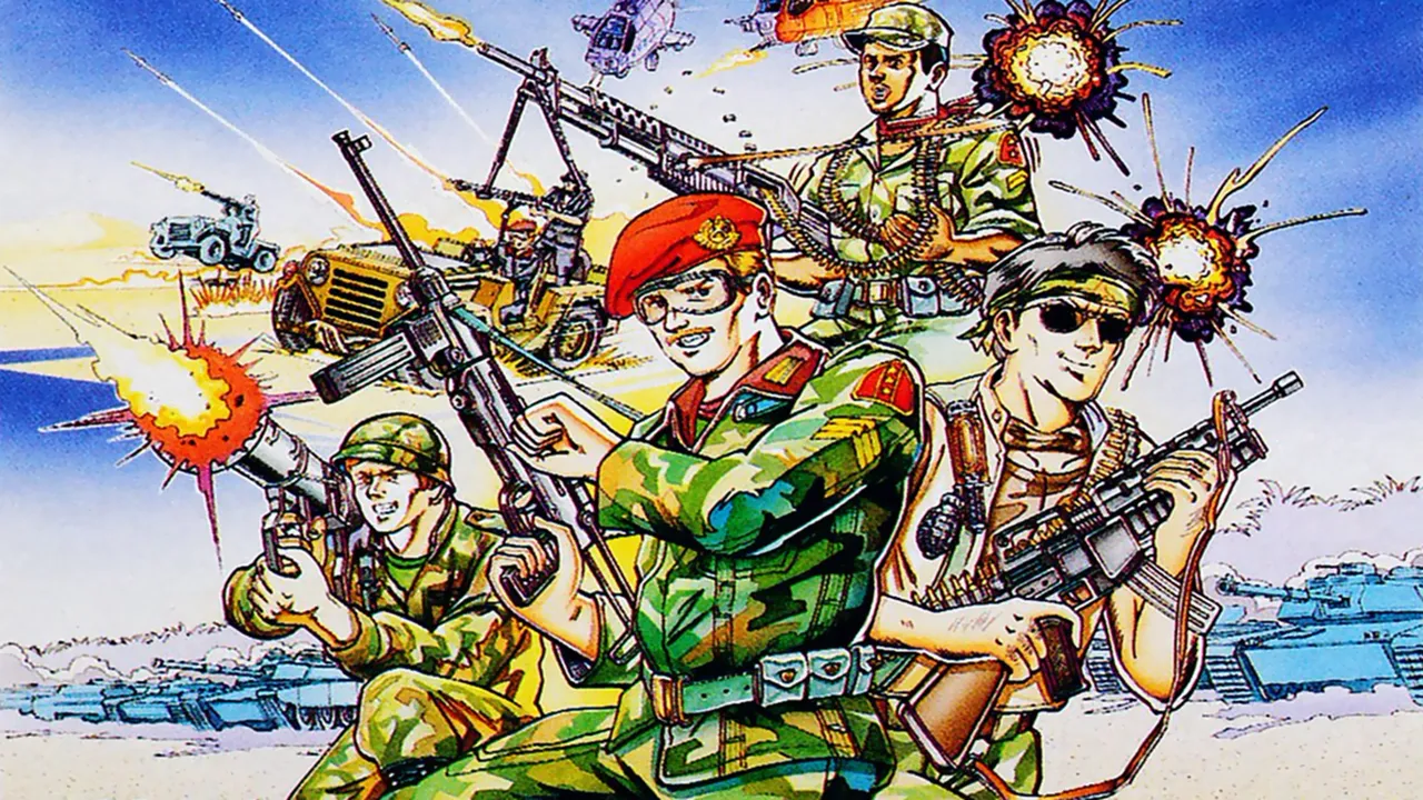Backdrop artwork for Final Commando: Akai Yousai