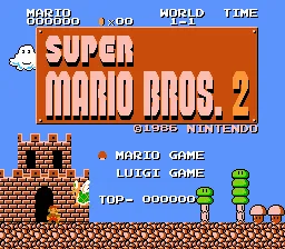Super Mario Brothers 2 screenshot
