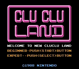 Clu Clu Land title screen
