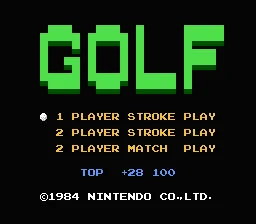 Golf (Japan) (Rev 2) (Possible Proto) title screen