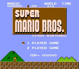 Backdrop artwork for Super Mario Bros.